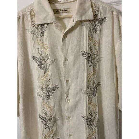 Tommy Bahama Men’s Sz L Linen/Tencel Lyocell Blend Tropical Short Sleeve Shirt - Picture 3 of 7